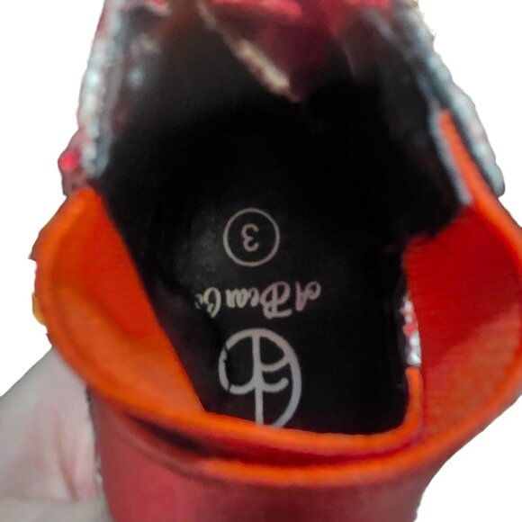 NEW A Bear Co Toddler Size 3 Red White Stripe Glitter Ballerina Flat Christmas - Picture 8 of 9